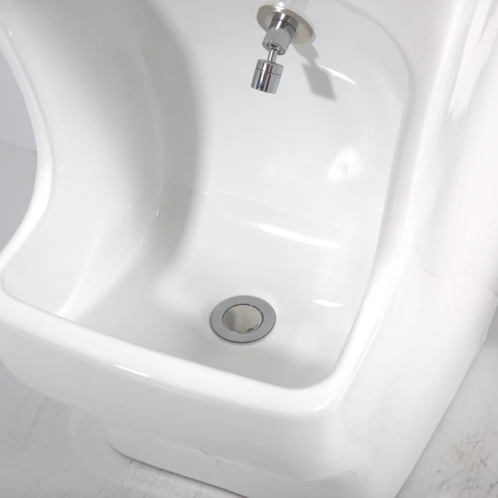 Smart Dual-Level Ceramic Wudu Basin with Mixer & Fittings